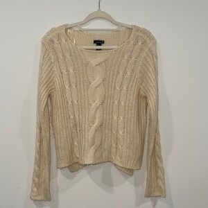 Forever 21 Cream Cable Knit Sweater